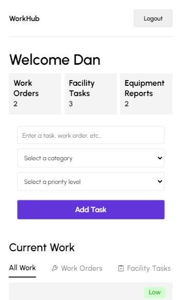 WorkHub Mobile Website